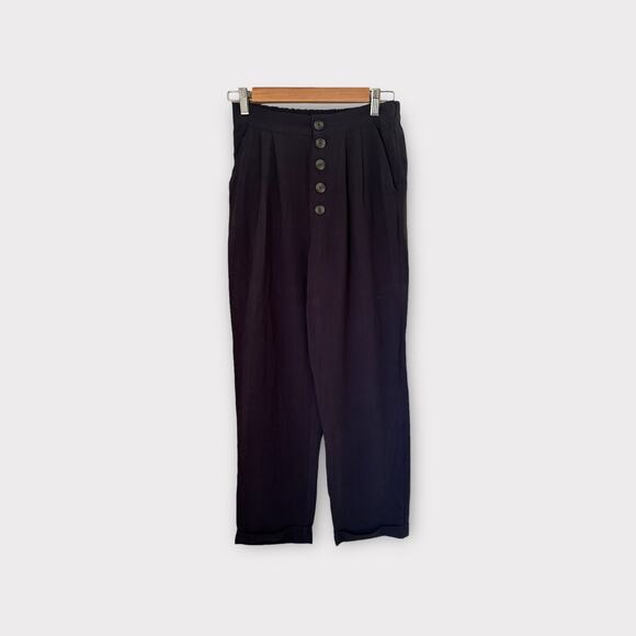 Gentle Fawn Navy Caesar Coastal Grandma High Waisted Linen Pleated Pants XS - Picture 4 of 15